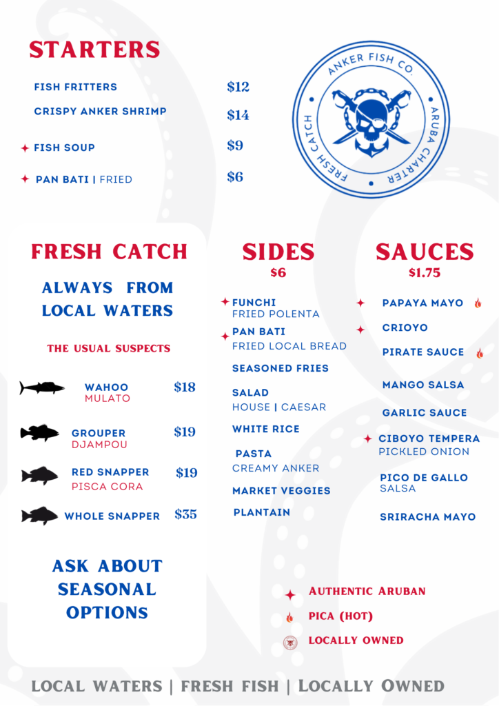AnkerFishCo Seafood Restaurant In Aruba, Only The Freshest.
